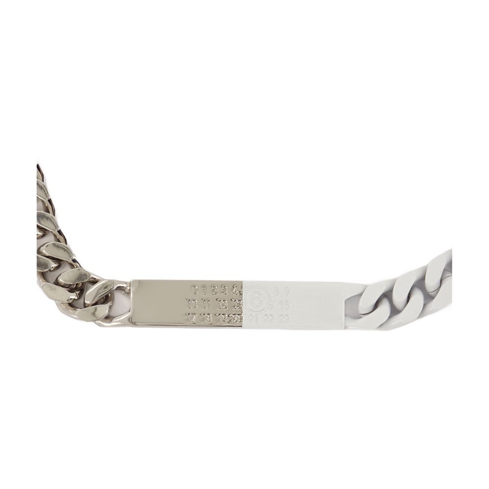【関税＆送料込み】Mm6 Maison Margiela Minimal Logo Id Tag Mm6 Maison Margiela Minimal Logo Id Tag Necklace In Silver