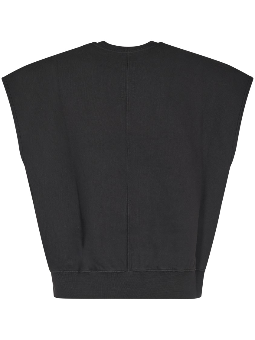 Rick Owens Drkshdw Drkshdw By Rick Owens Oversized Black T-shirt With Structured Shoulders In Black