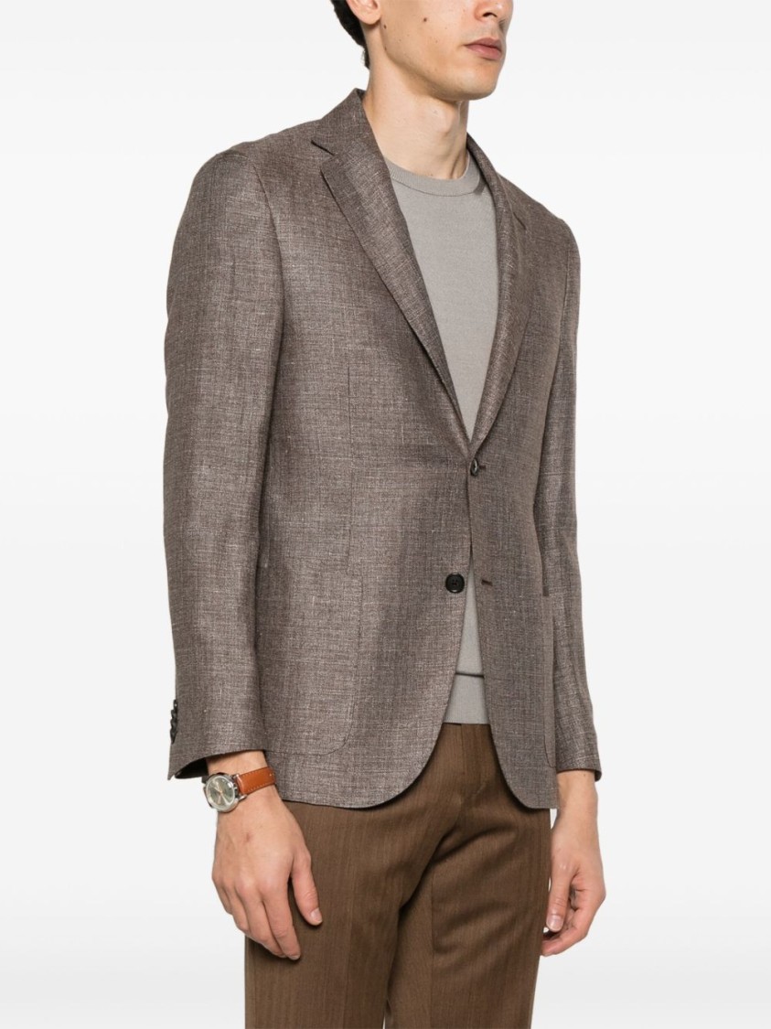 Corneliani Tailored Brown Jacket With Notch Lapels In Brown