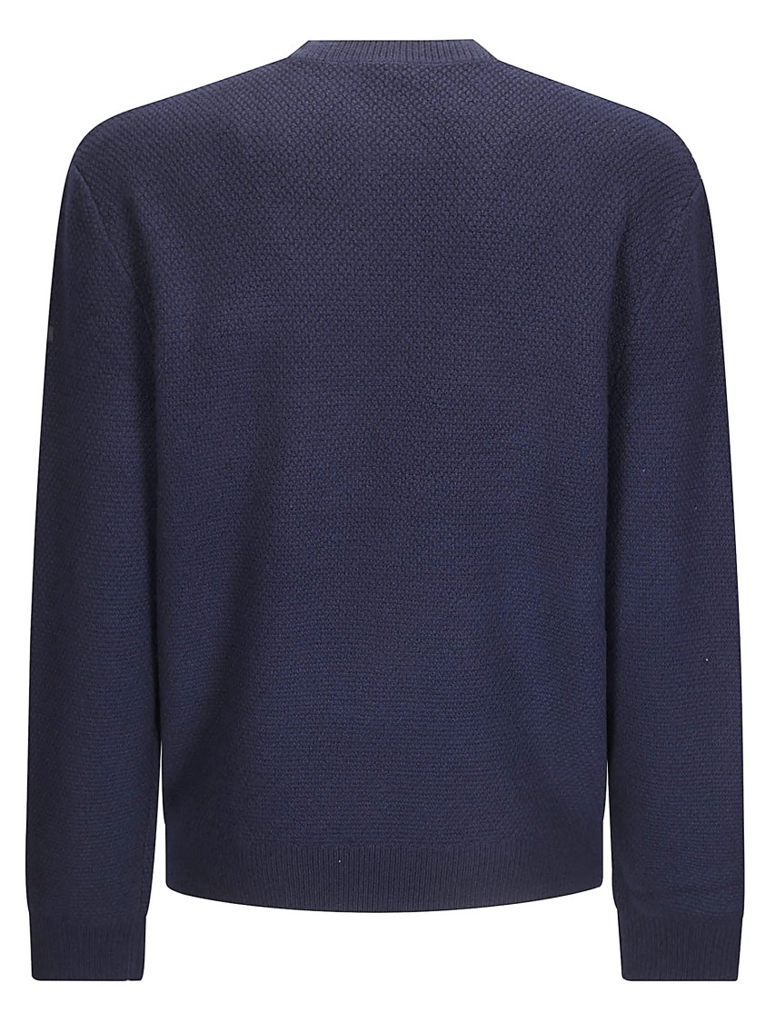 Apc Textured Wool Crew-neck Sweater In Blue