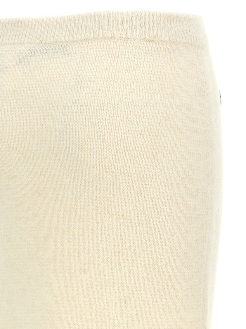 Alessandra Rich Alpaca Midi Skirt In Neutral