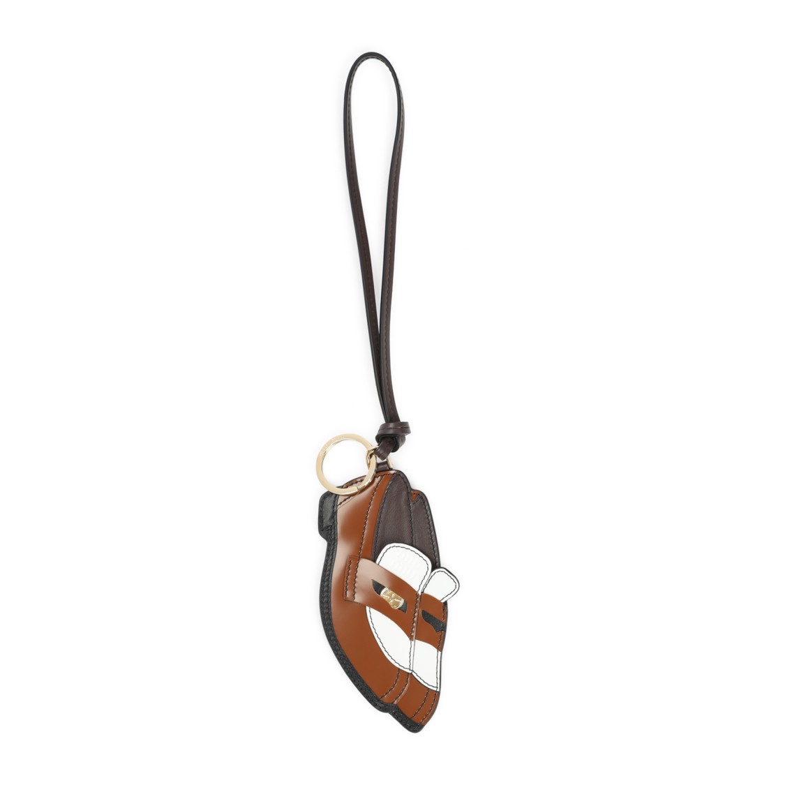 Miu Miu Playful Calf Leather Clutch With Gold Ring Detail In Brown