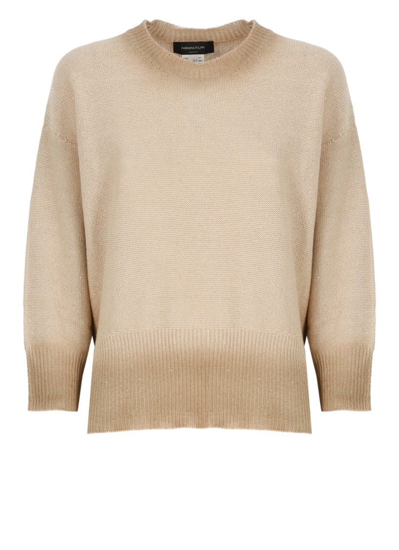Fabiana Filippi Beige Cotton And Linen Sweater