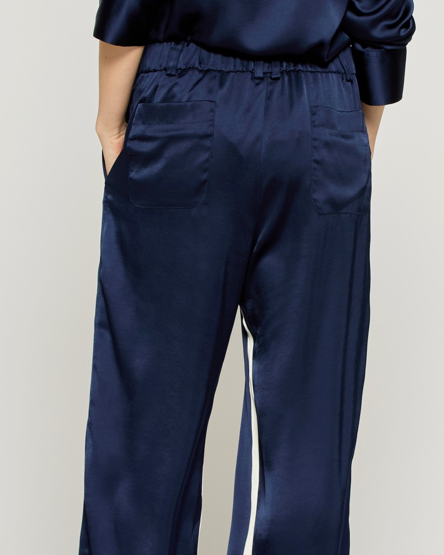 Serena Bute Satin Boyfriend Trouser '25 - Dark Navy In Blue