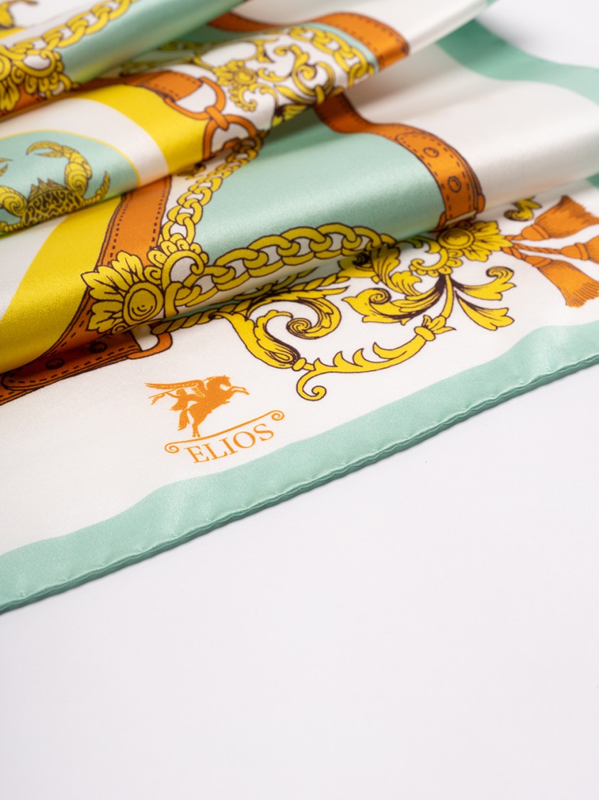 Elios Silk Scarf Adorned With Zodiac Illustrations | THE LIST