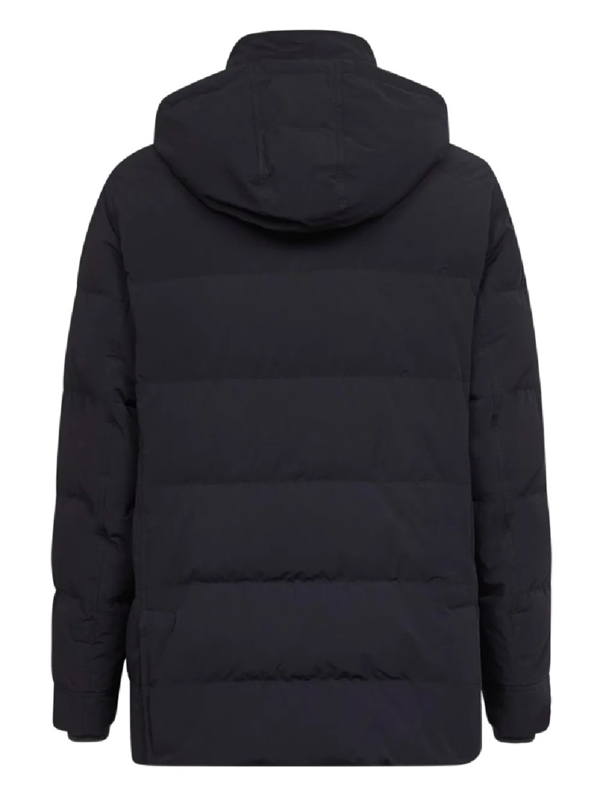 Brunello Cucinelli Quilted Padded Shell Hooded Down Parka In Black