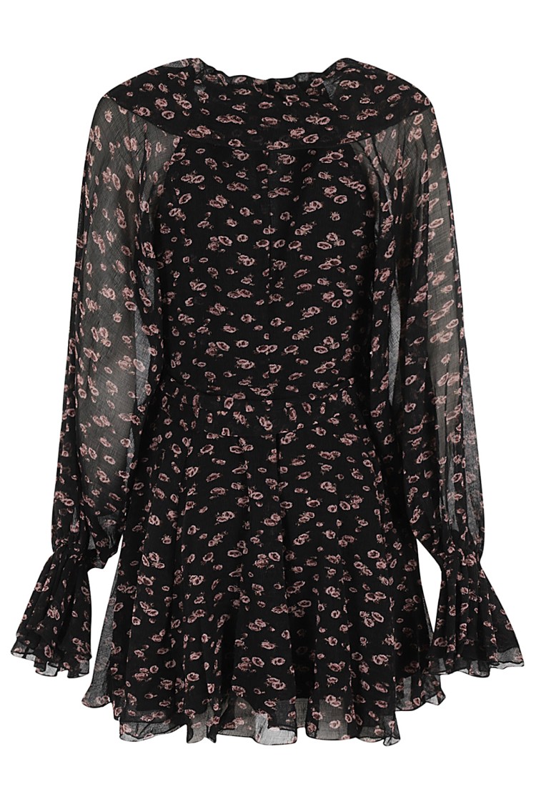 Rotate Birger Christensen Rotate Allover Printed Mini Dress In Black