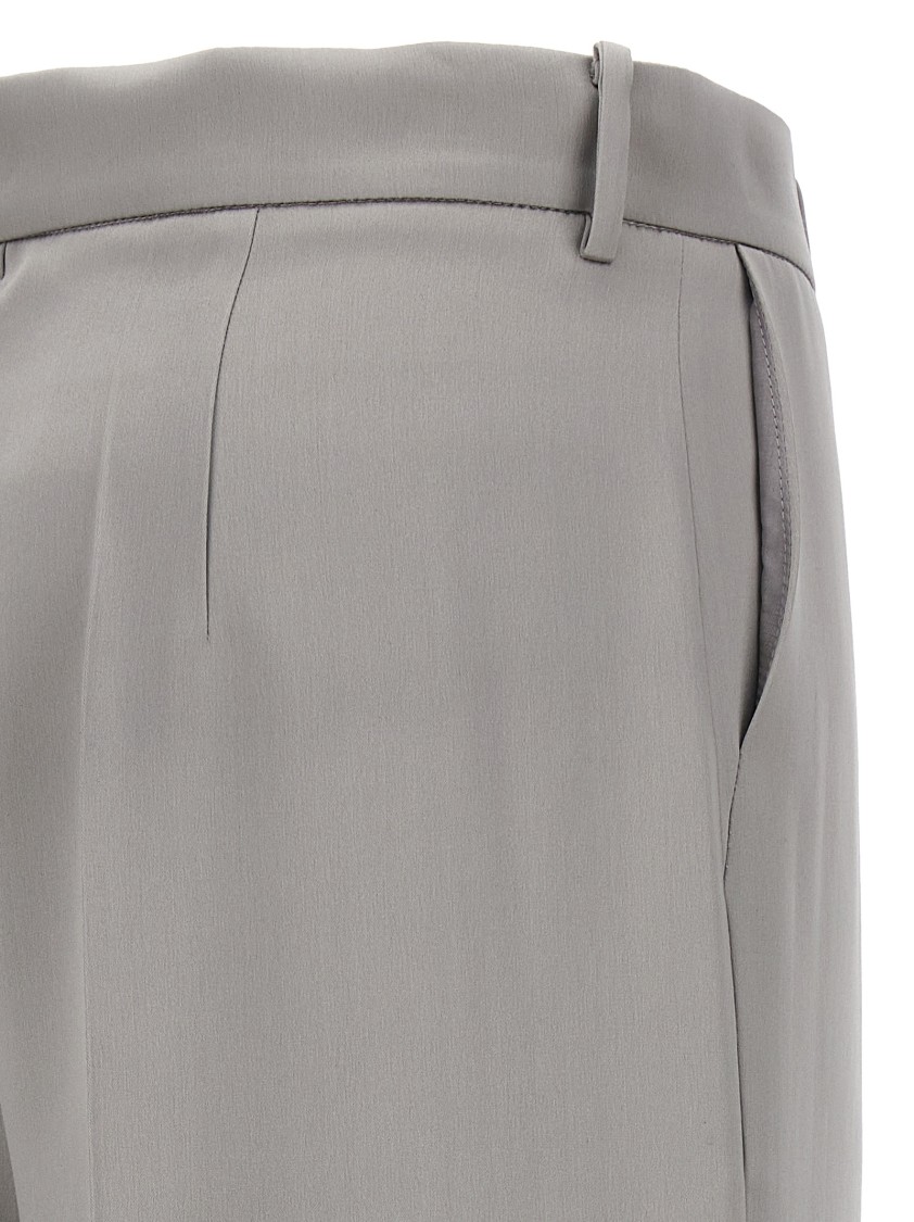 Magda Butrym Satin Straight Leg Pants With Central Crease In Gray