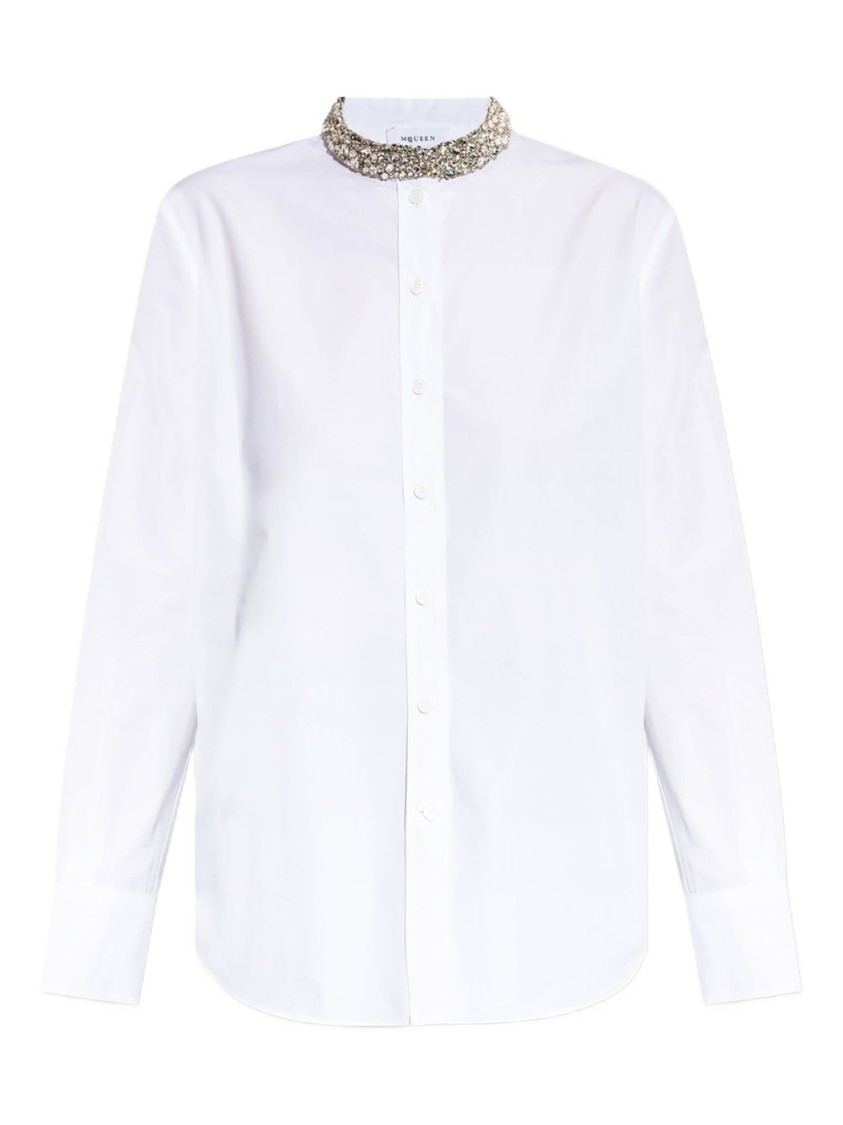 Alexander Mcqueen Structured White Button-down Shirt In White