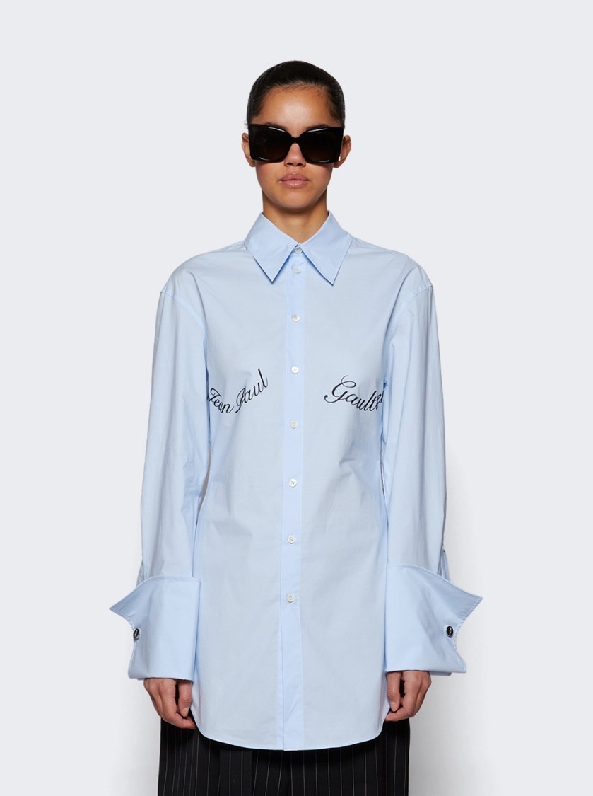 Jean Paul Gaultier Underboob Transfer Print Shirt For Women In Blue