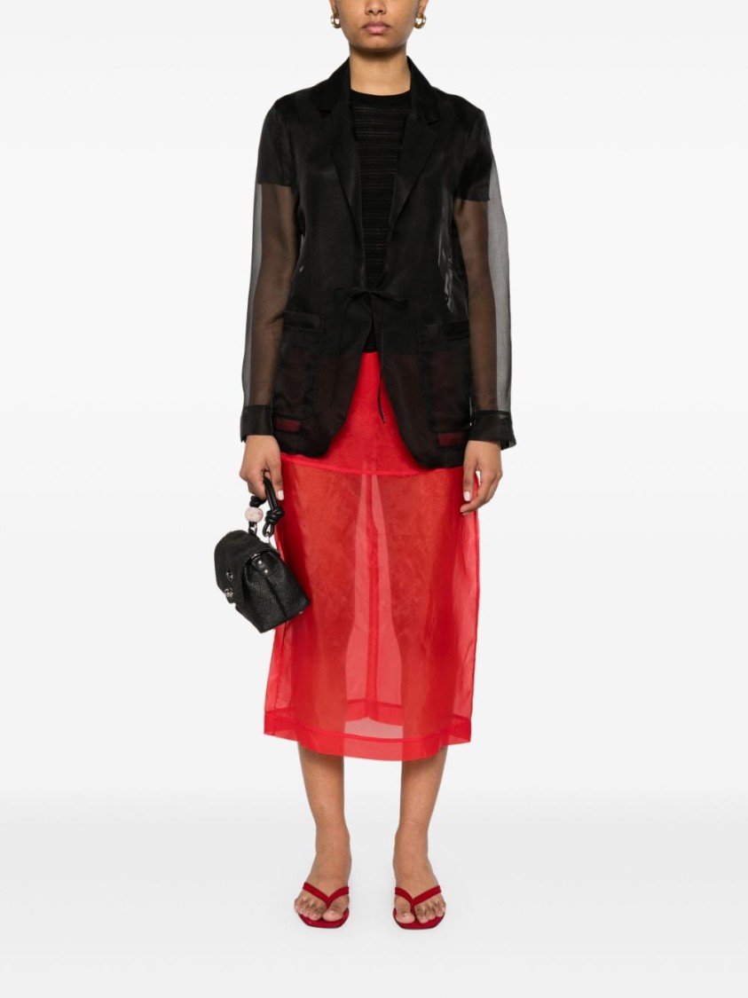 Shop Forte Forte Sheer Silk Jacket With Tailored Silhouette