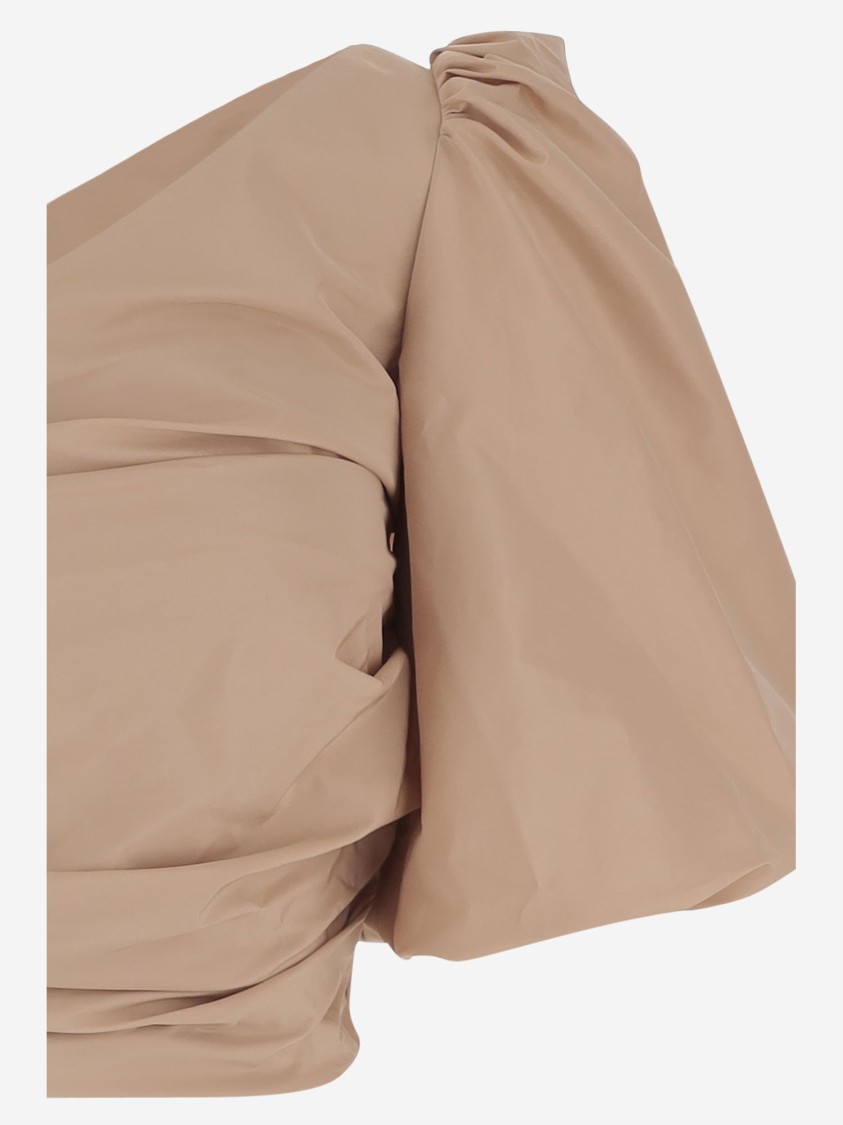 Pinko Asymmetrical One-shoulder Taffeta Top In Cameo Pink In Neutrals
