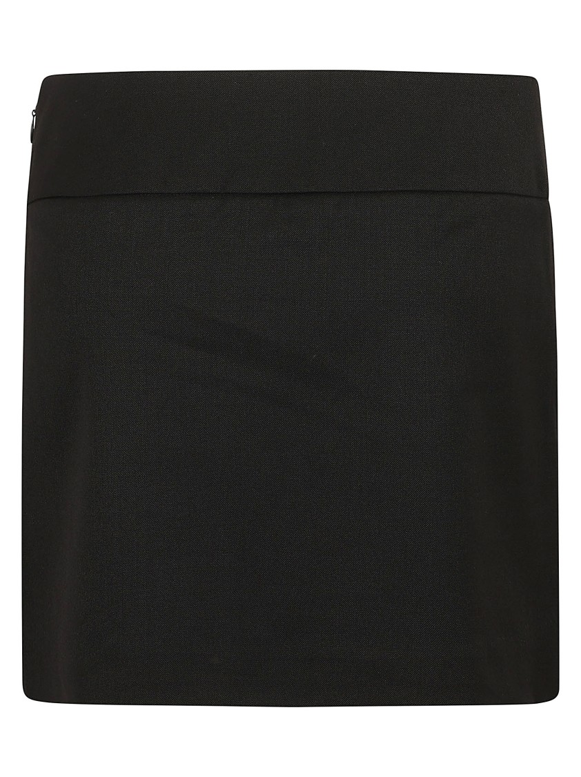 Shop Diesel Stretch Wool Twill Mini Skirt In Black
