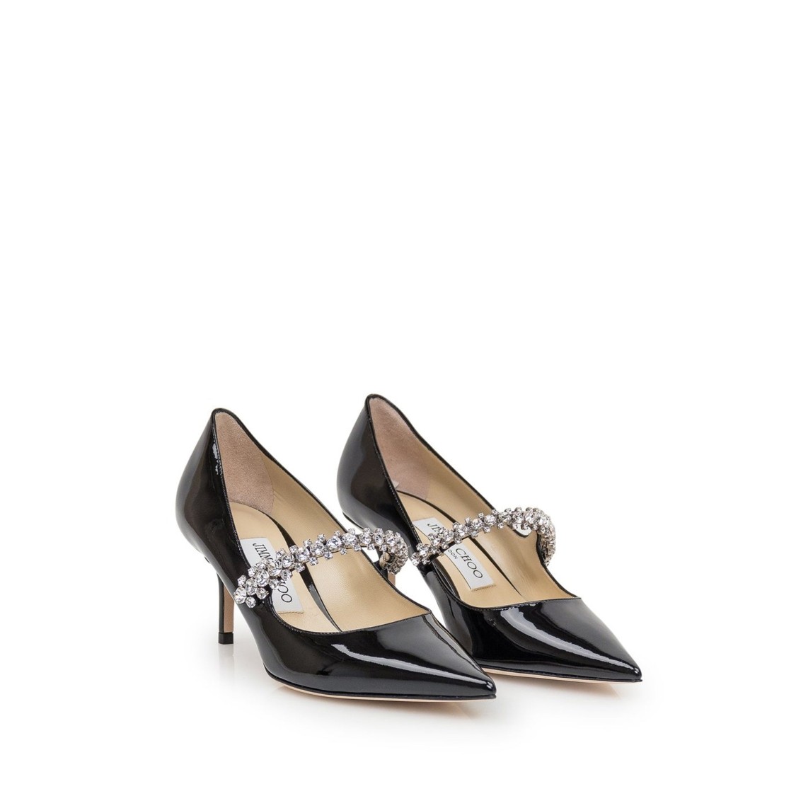 Jimmy Choo Bing 65mm Crystal-embellished Patent-leather Pumps In Pink