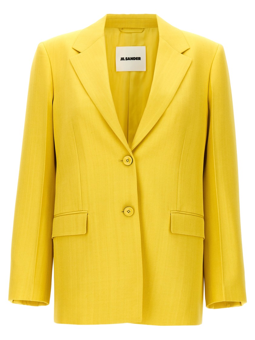 Jil Sander Tailored Blazer With Flap Pockets And Vent In Gold