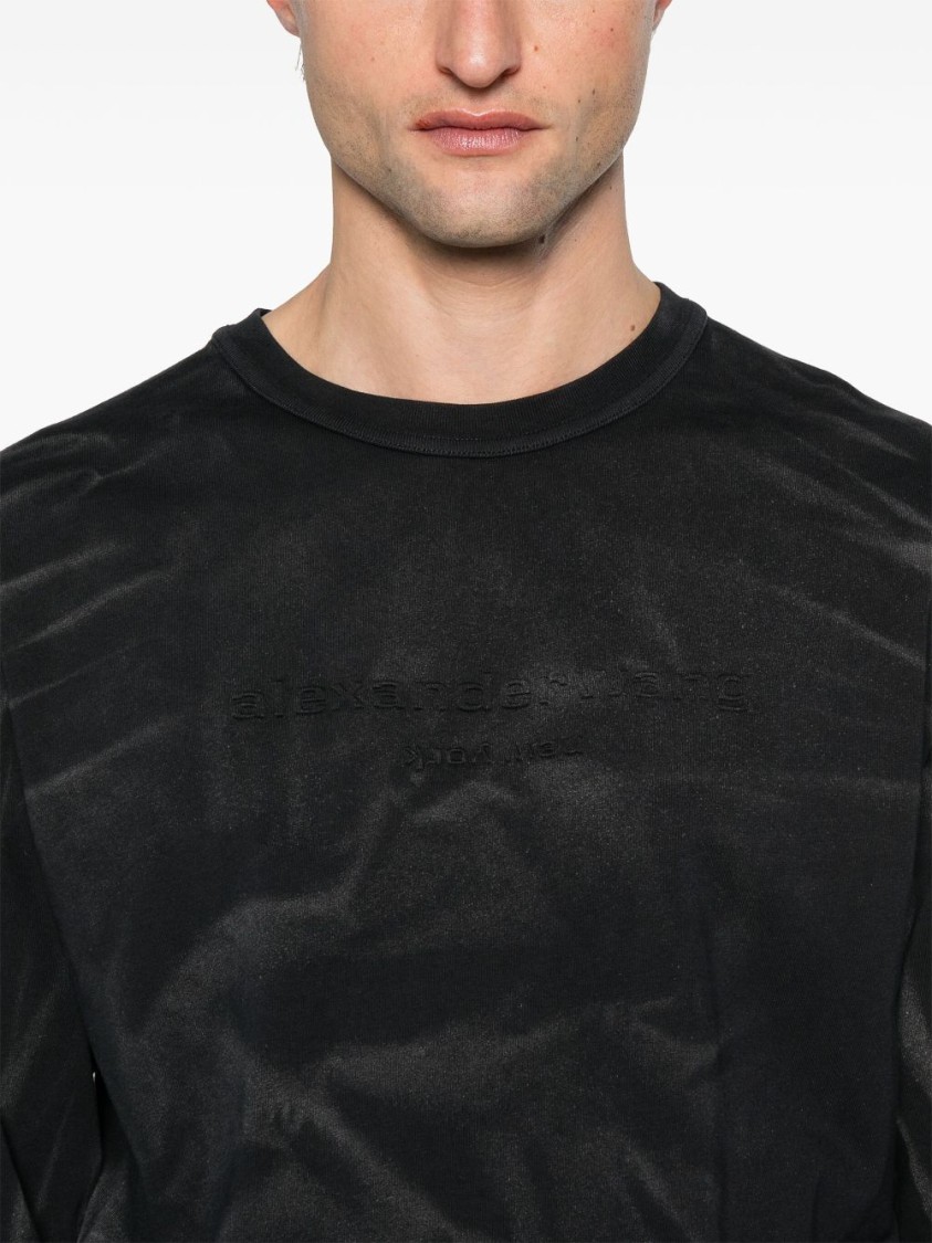 Shop Alexander Wang Long-sleeved Black T-shirt