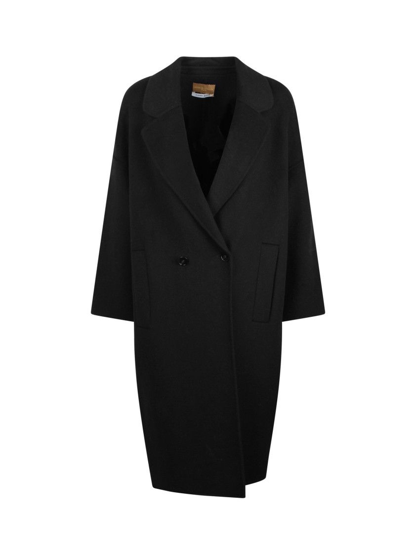 Leon & Loulou Paris Double Breasted Coat In Black