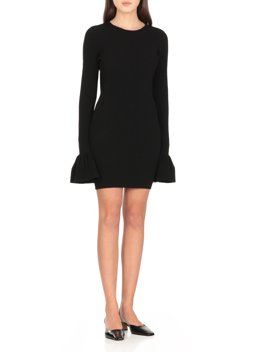 Shop Rotate Birger Christensen Rotate Knit Mini Cutout Dress In Black