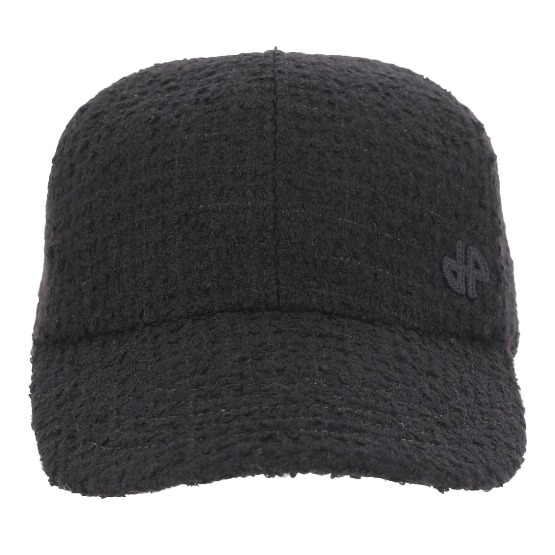 Patou Wool Tweed Baseball Cap In Black