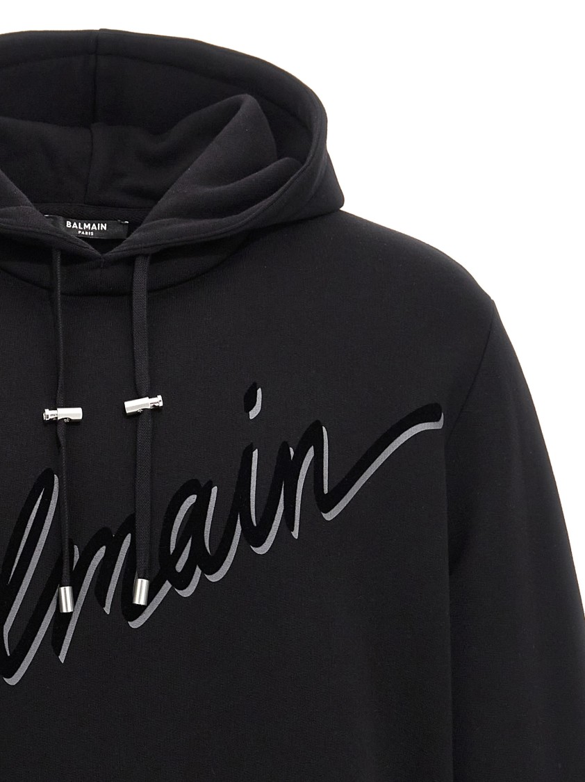 パーカー・フーディ Balmain Cotton Hoodie With Embossed Velvet Logo Balmain Cotton Hoodie With Embossed Velvet Logo | THE LIST