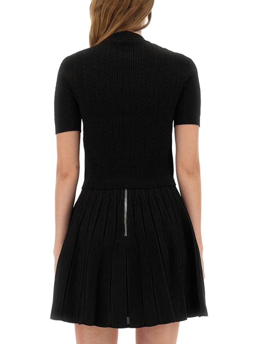 Balmain Textured Ribbed Knitted Cardigan With Button-up Front In Black