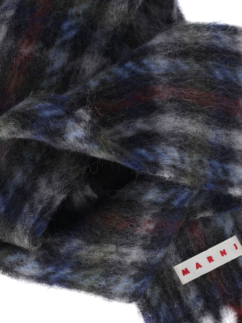 Marni Soft Fringed Scarf Multicolored Pattern