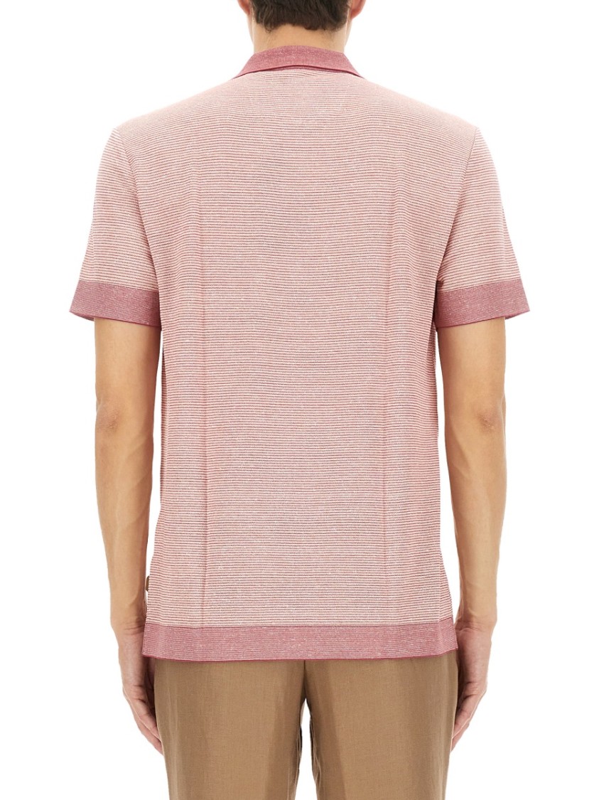 BOSS CAMEL BOSS CAMEL TEXTURED POLO SHIRT 