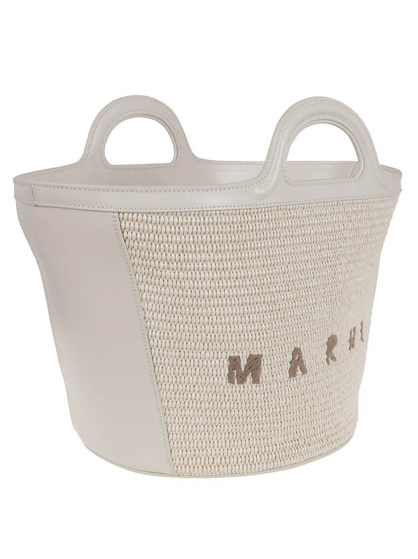 Marni White Leather Small Tropicalia Handbag In White