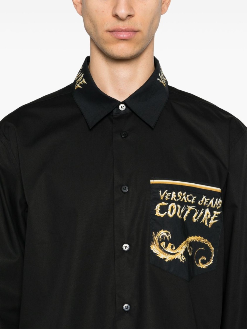 VERSACE JEANS COUTURE VERSACE JEANS COUTURE BLACK SHIRT WITH COTTON FABRIC