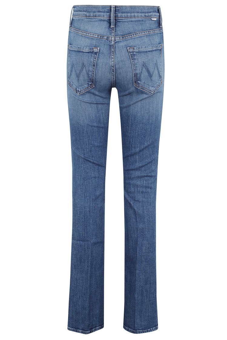 Mother The Insider Sneak High-waisted Slim-fit Jeans In Blue