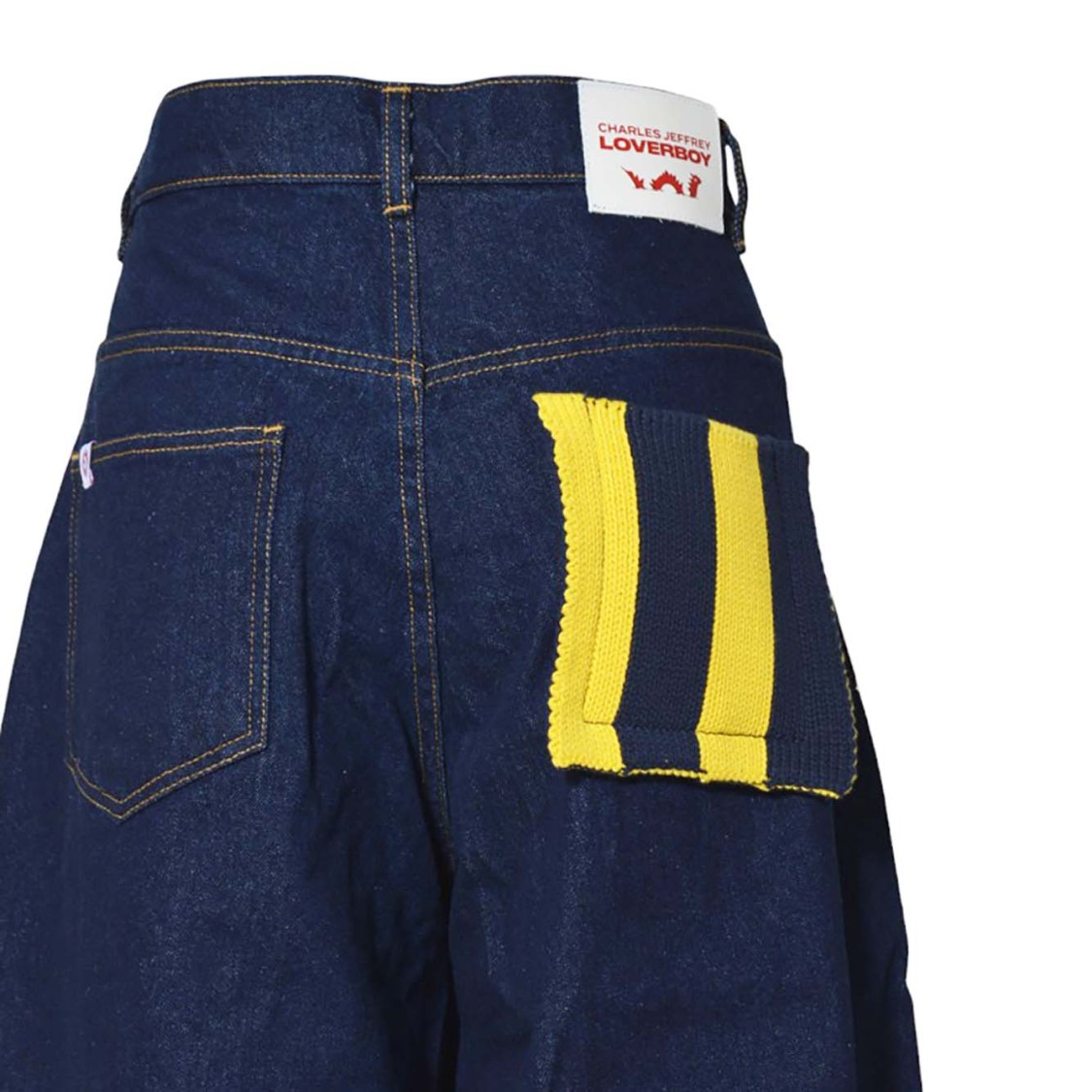 Charles Jeffrey Loverboy Blue Denim Wide Leg Jeans In Blue