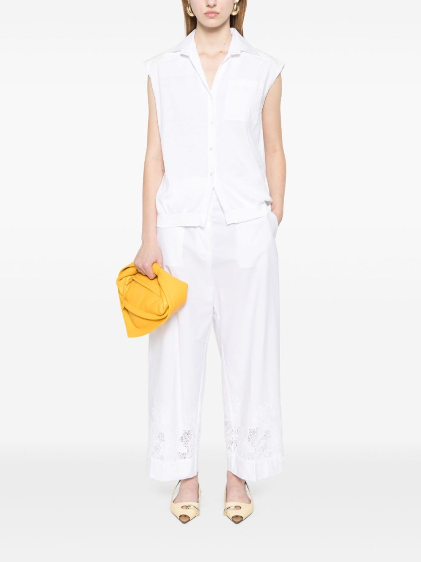 Shop Semicouture Semi Couture Sleeveless White Cotton Jacket