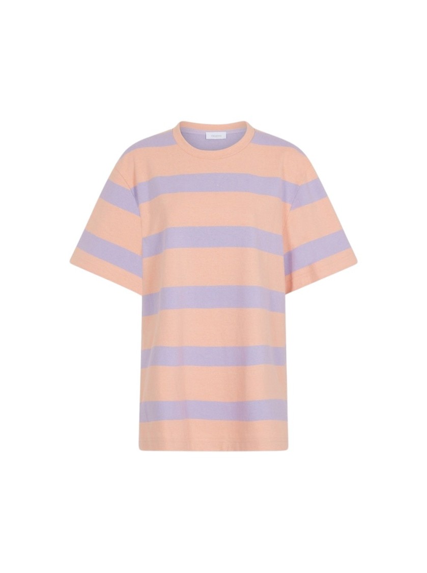 Rabanne Tee Shirt Stripes Peach And Lavander In Pink