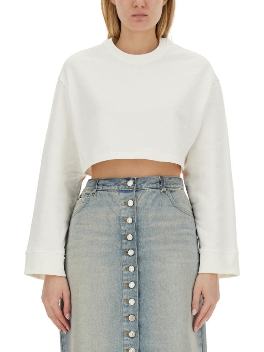 Courrèges Courreges Woman Sweatshirt Ivory Size L Cotton In White