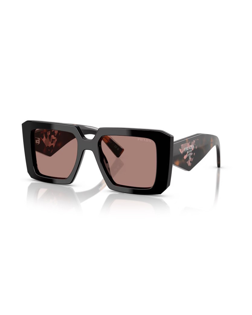 Prada Tortoiseshell-effect Square Sunglasses In Black