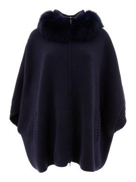 ポンチョ・ケープ Giovi Wool and cashmere cape Giovi Wool And Cashmere Poncho With Fur Collar Cape | THE LIST
