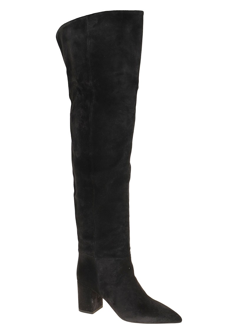 Paris Texas Ophelia High Heels Boots In Black Leather In Black
