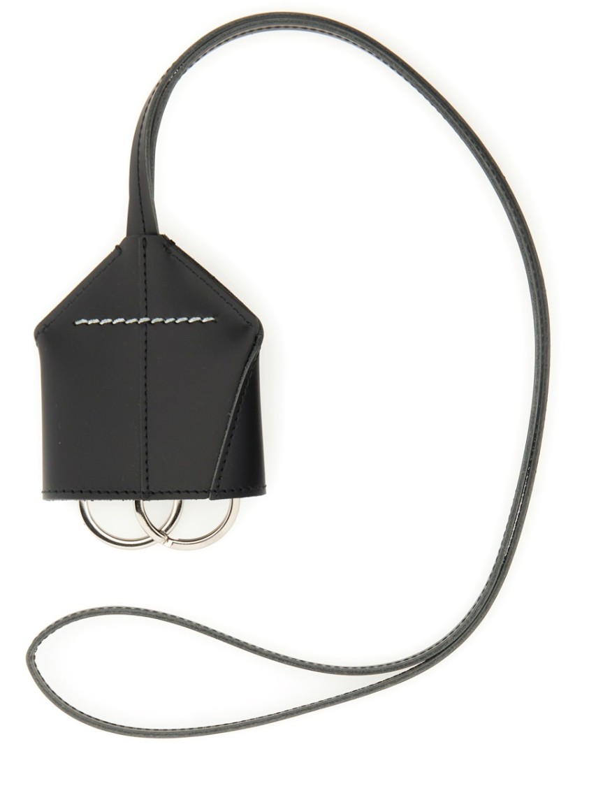 Mm6 Maison Margiela Mm6 By Maison Margiela Structured Leather Keychain In Black