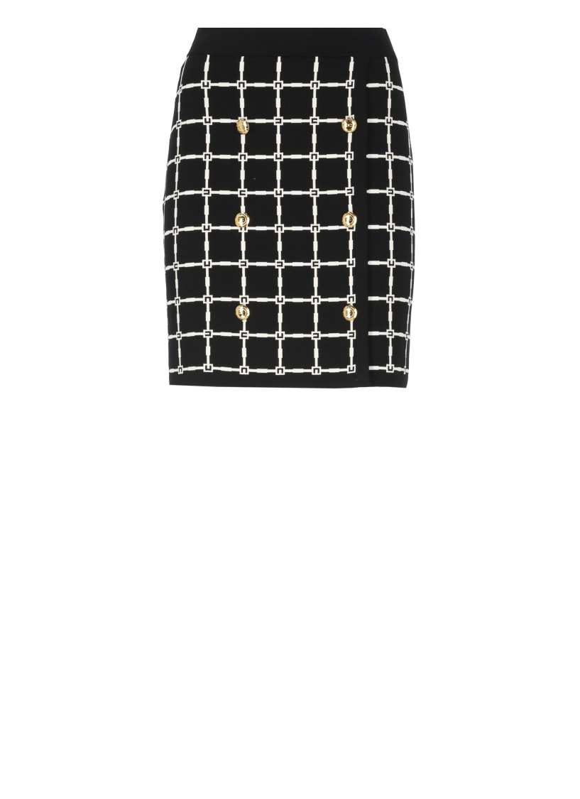 Shop Elisabetta Franchi Black Skirt With Logo