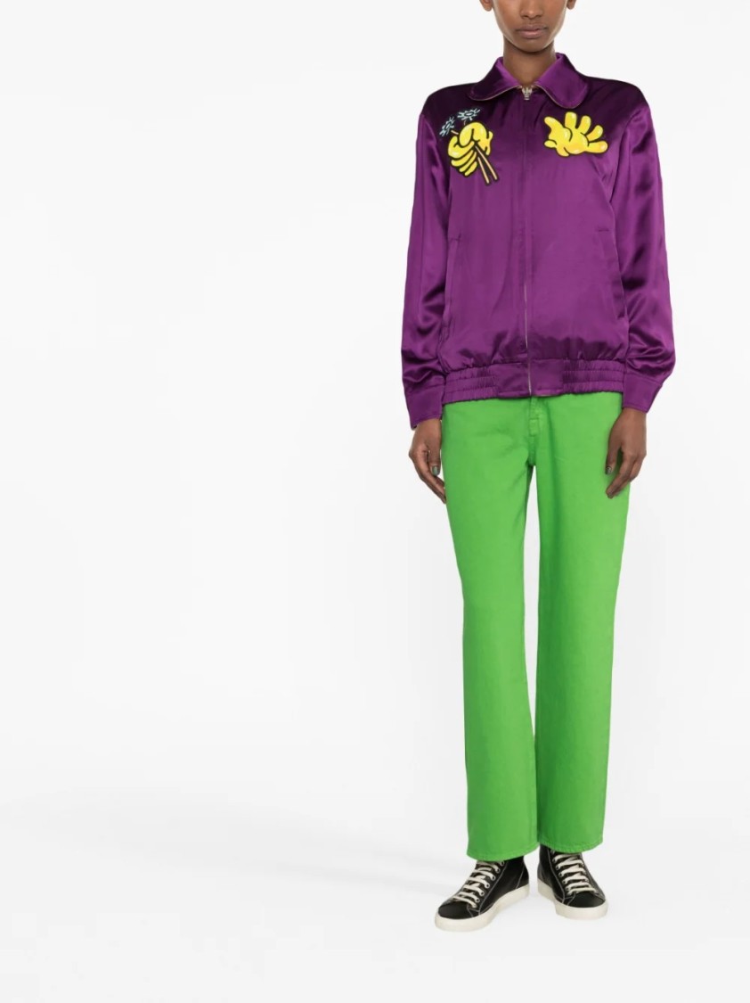Kenzo Reversible Jacket With Striking Floral Boke Pattern In Purple