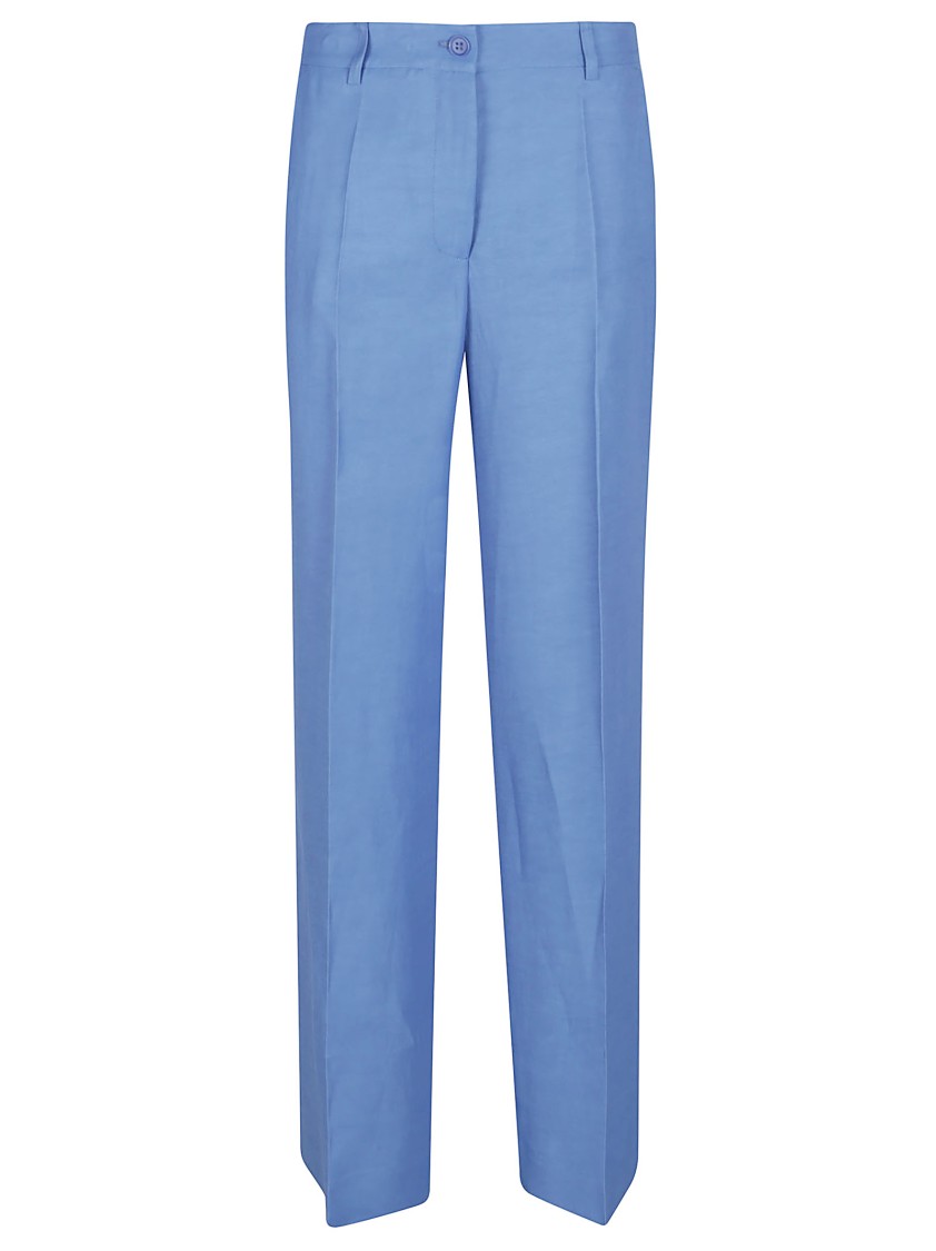 P.a.r.o.s.h Parosh Tailored Blue Trousers With Classic Waistband In Blue