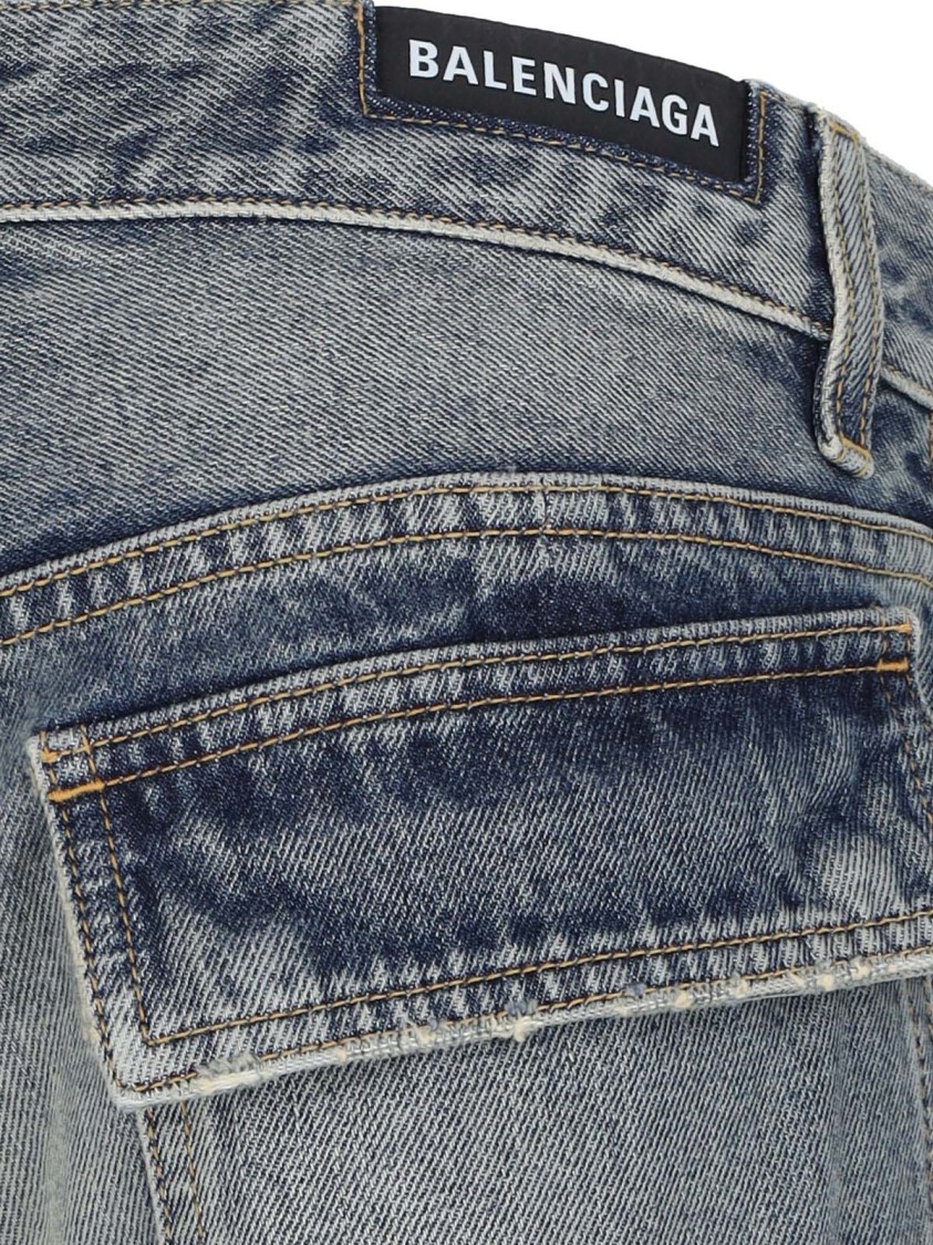 Balenciaga Blue Cargo Flared Jeans In Blue