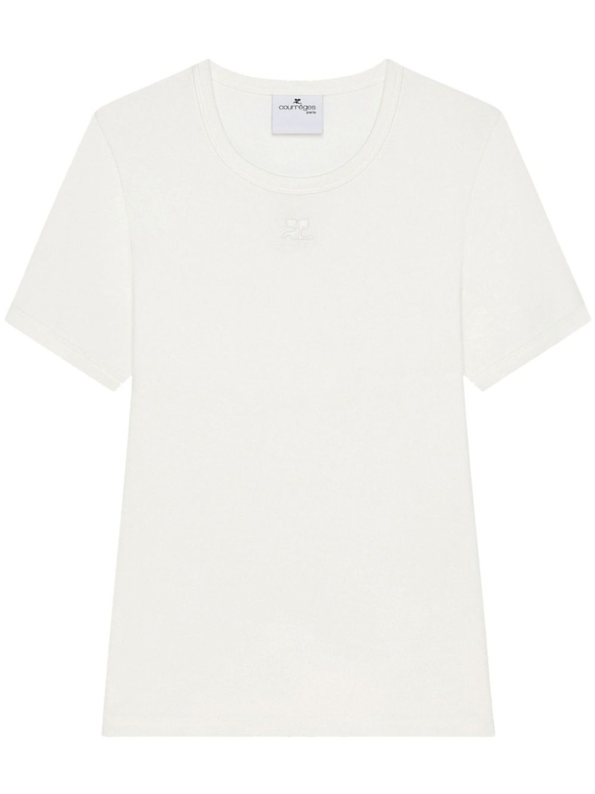 Shop Courrèges White Short-sleeved Classic T-shirt