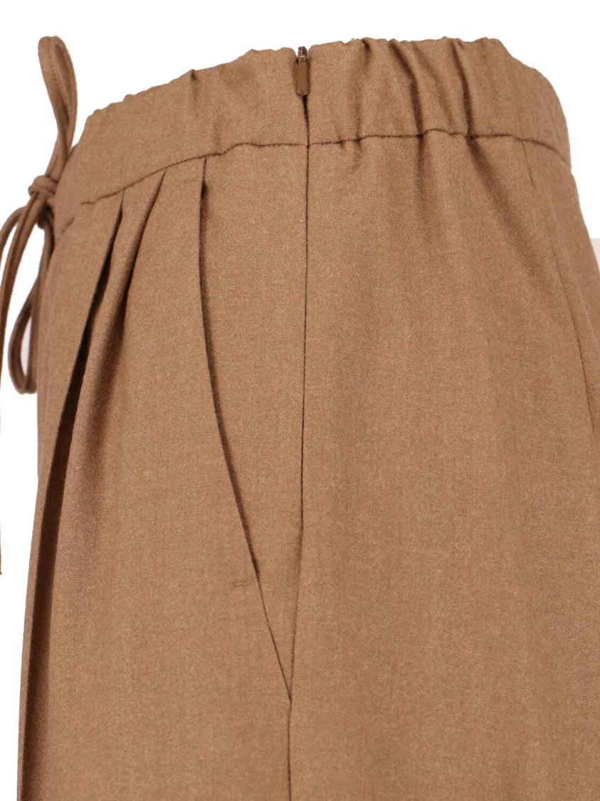 Max Mara Trousers Straight Leg Elastic Waistband In Brown