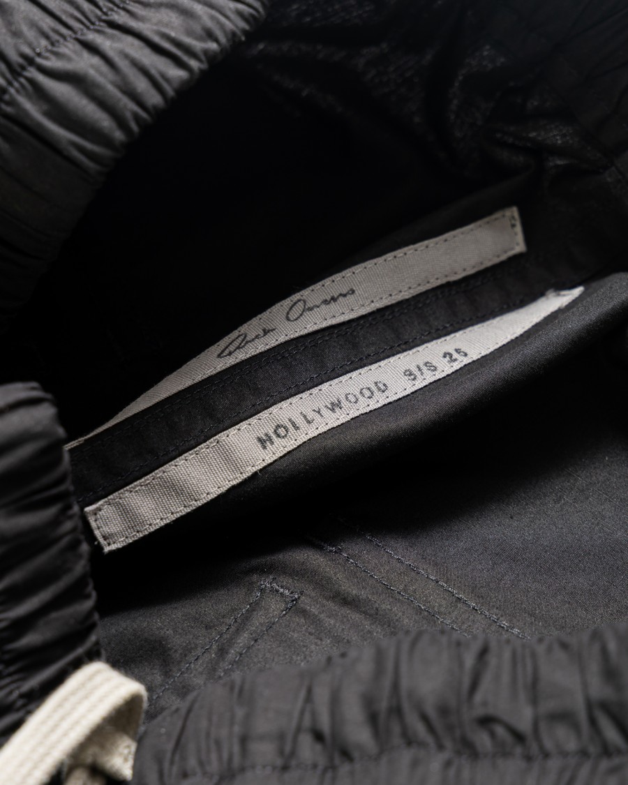 Rick Owens Wide Black Trousers With Drawstring Belt
