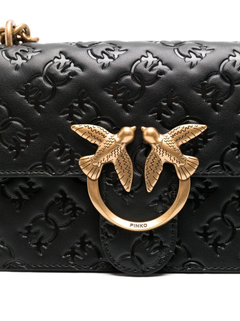 Pinko Love One Mini Shoulder Bag In Black