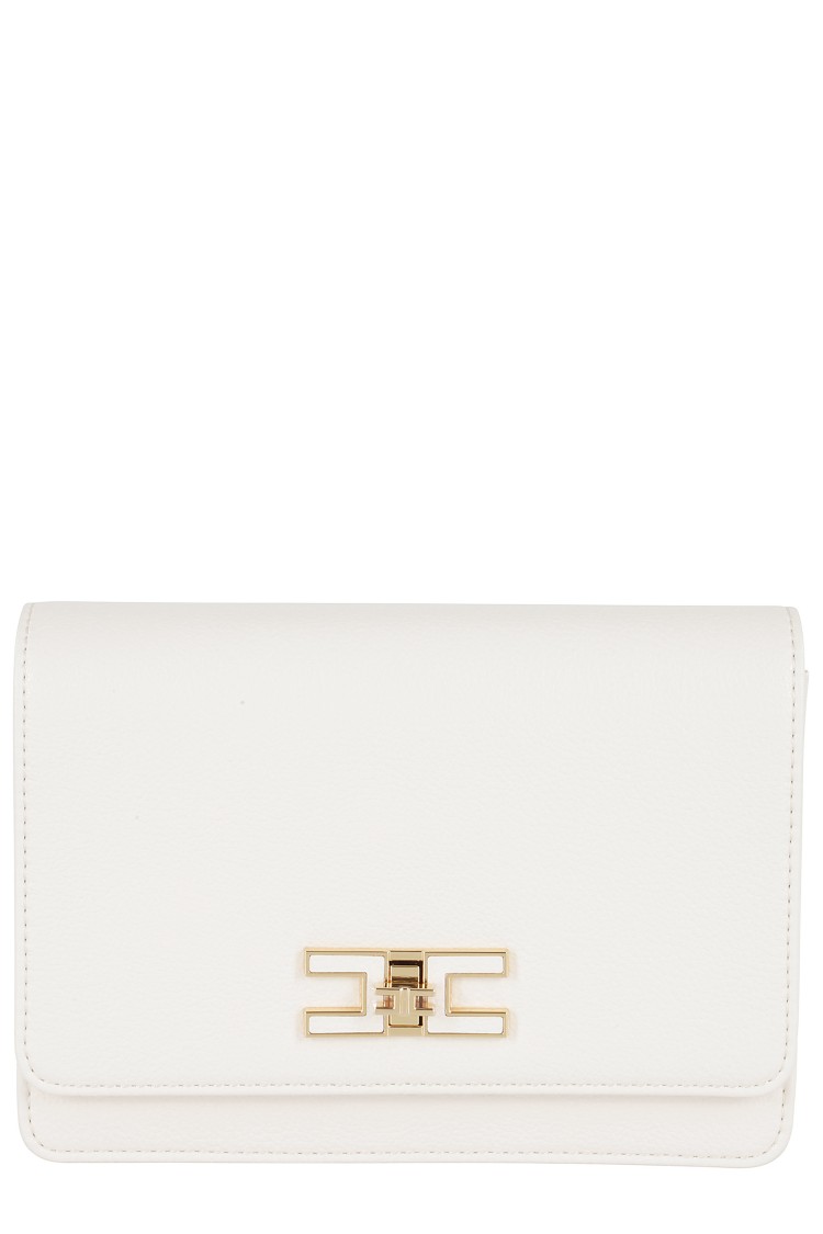 Shop Elisabetta Franchi Chic Shoulder Bag In Neutrals