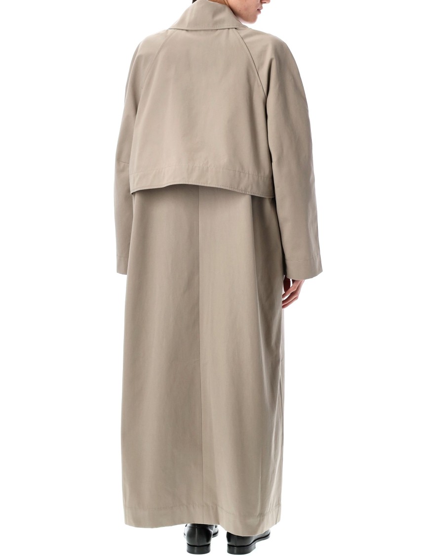 Remain Birger Christensen Remain Trench Coat With Cropped Overlay And Classic Collar In Neutrals