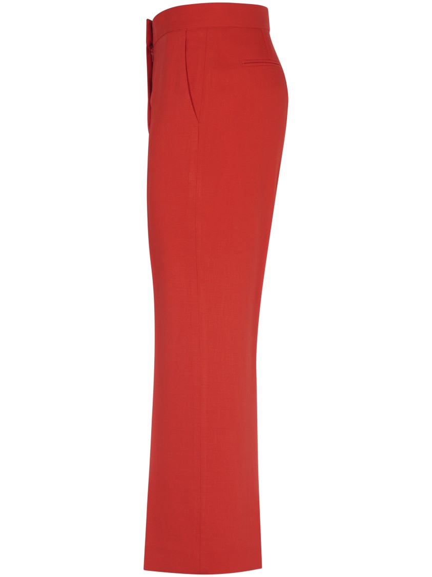 Msgm Tailored Red Trousers With Structured Waistband In Red