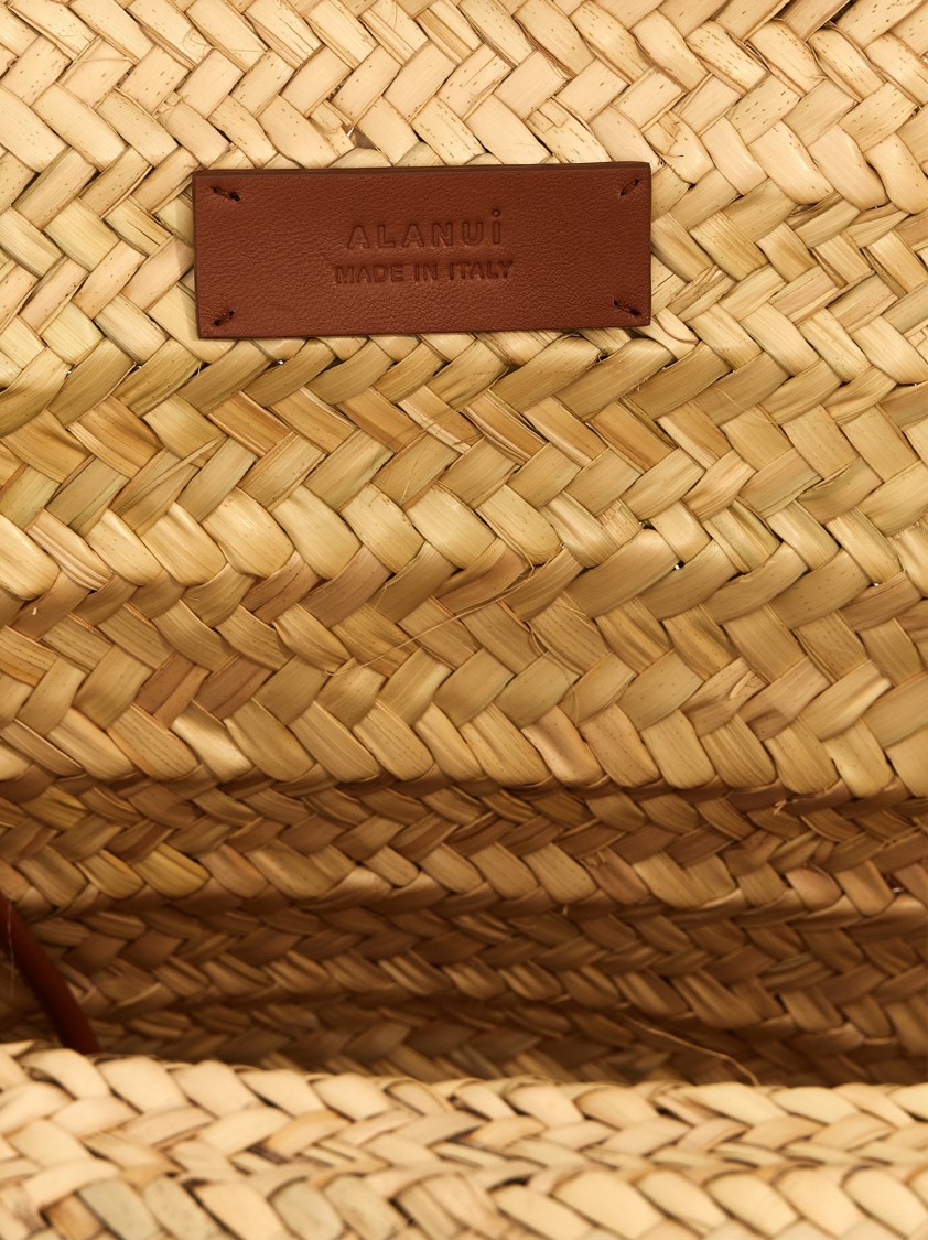 Alanui 'palm Leaf Big' Tote Bag In Neutral